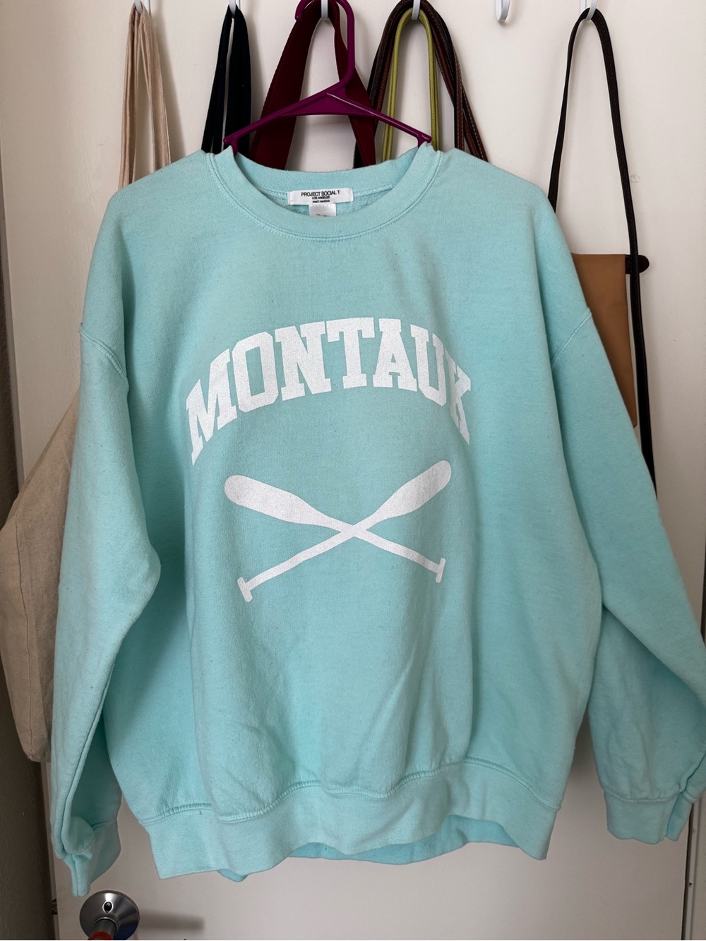 Project Social T Light Aqua Pullover Sweatshirt